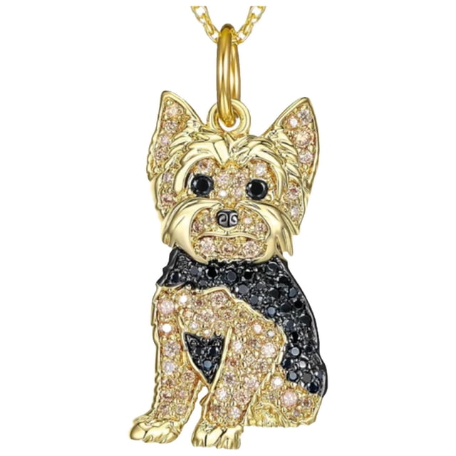 Collar Royal Yorkie Dije y Cadena High Monaco Dorado/Negro