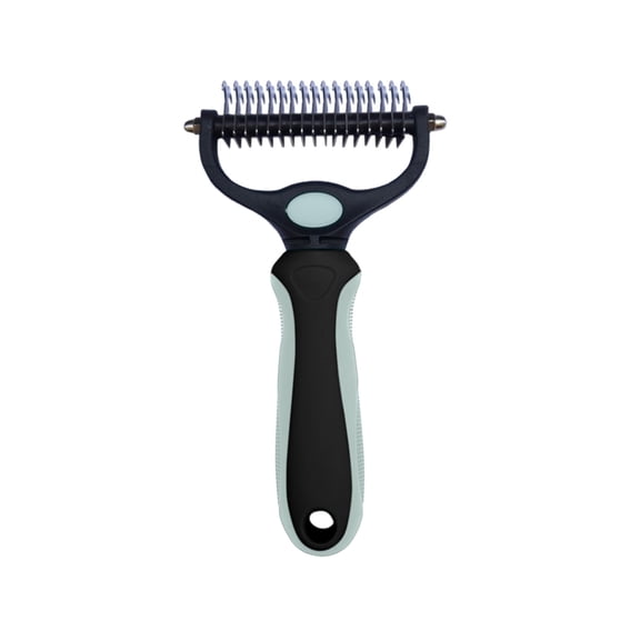 Pet Clearance! Pet Grooming Brush - Double Sided Dematting Undercoat Rake for Dogs and Cats, Extra Wide Pet Brush to Reduce Shedding by 95%(Green)