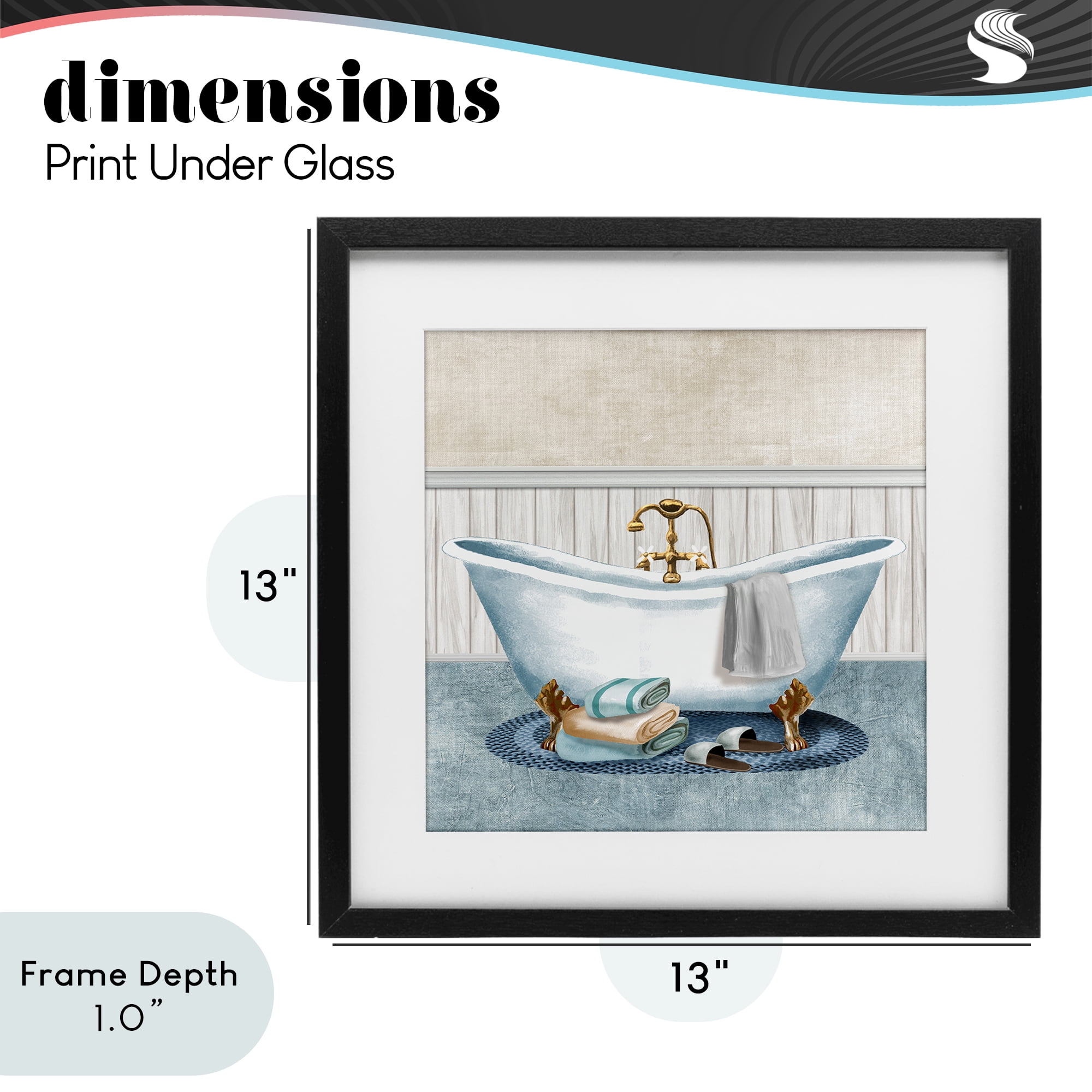 Stupell Industries Cozy Spa Bathtub & Slippers Black Framed Print Under Glass, design by Conrad Knutsen