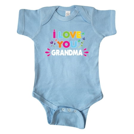 

Inktastic I Love You Grandma with Flowers Gift Baby Girl Bodysuit