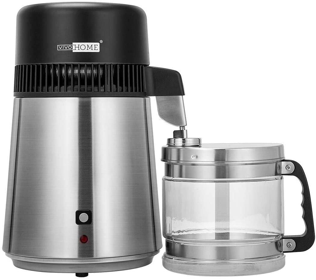 Brushed Stainless Steel Water Distiller Countertop 4L 750W Distilled