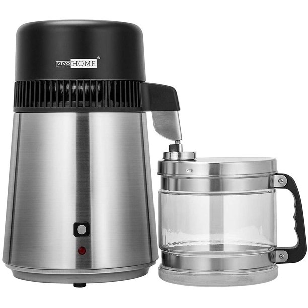 Brushed Stainless Steel Water Distiller Countertop 4L 750W Distilled