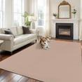 thumbnail image 3 of Warm Beige Large Area Rugs for Bedroom Living Room, Soft Non Slip Carpet Bedside Rug, Solid Color Farmhouse Beige Rectangular Floor Cover Kitchen Accent Rug 5'x7' for Dining Room/Office, 3 of 9