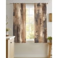 thumbnail image 4 of Brown Abstract Sheer Curtains 54 Inch Length 2 Panels Set for Living Room/Bedroom, Vintage Geometric Gradient Oil Painting Modern Kitchen Curtains Grommet Curtains Window Treatments 42"x54"x2, 4 of 7