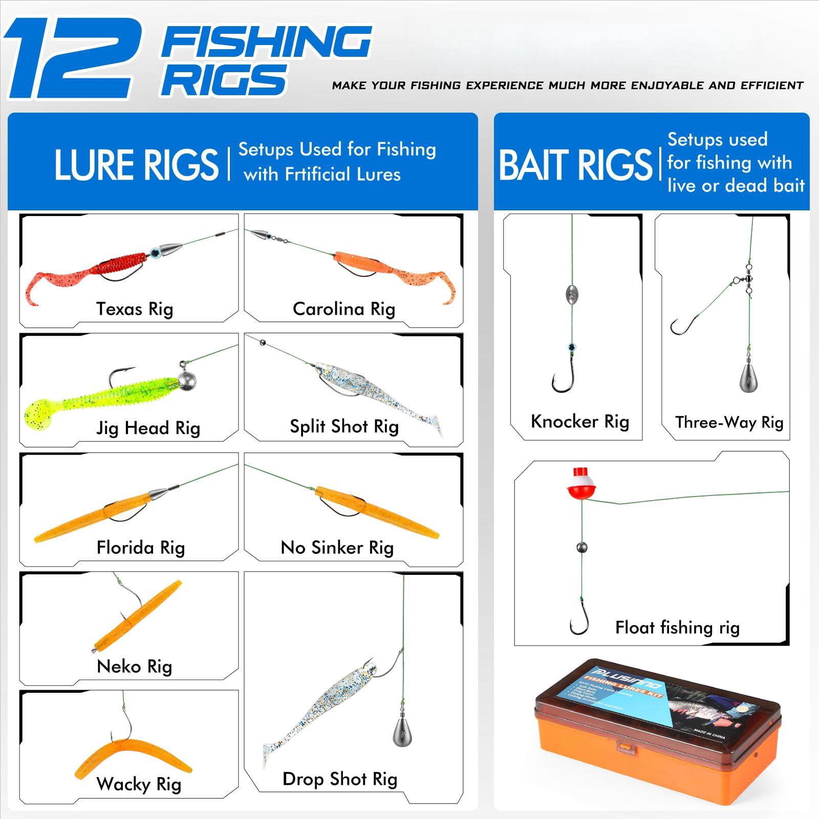 353/404 Pcs Fishing Lures  Upgrade Tackle Box With Included Crankbaits Hooks Weights Other Accessories Lure Bait Gear Equipment Kit Gift For Men Freshwater Bass