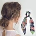 thumbnail image 2 of Unique Bargains 1 Pc Stylish Printed Banana Leaf Hair Elastics Hair Ties Navy Blue Red White, 2 of 5