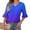 Blue, variant on Viluyesy Women's 3/4 Sleeves T-Shirt V-Neck Shirt Tops Loose Blouse Purple Size M