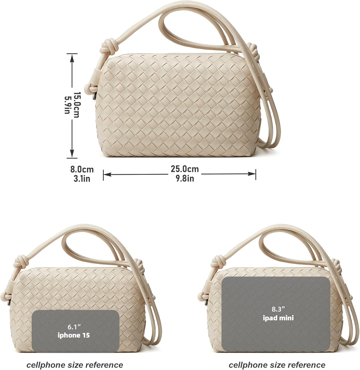 Woven Crossbody Bags for Women: Vegan Leather Handbag - Handwoven Small Purse - Trendy Shoulder Bag