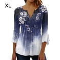 thumbnail image 4 of Guardurnaity Tops de manga 3/4, camiseta oscilante, túnica de verano, atractiva, elegante, transpirable, multicolor, para mujer, playa a la moda Prendas para la parte del cuerpo Rojo púrpura SG, 4 of 5