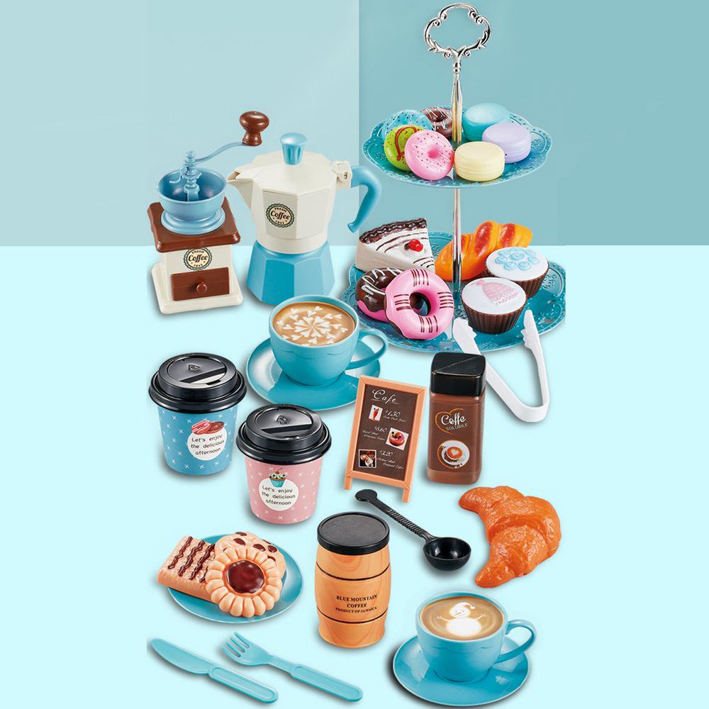 toy tea set in basket