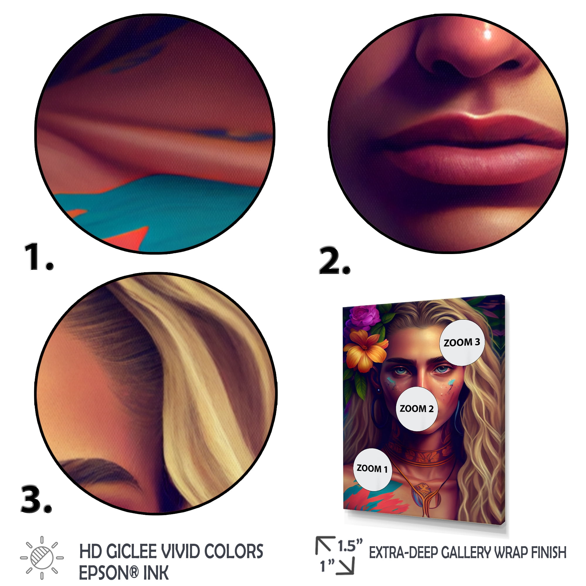 Designart Colorful Tropical Woman Portrait V Canvas Wall Art