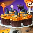 Halloween Plastic Cake Picks Decorations with Cute Designs for Cupcake