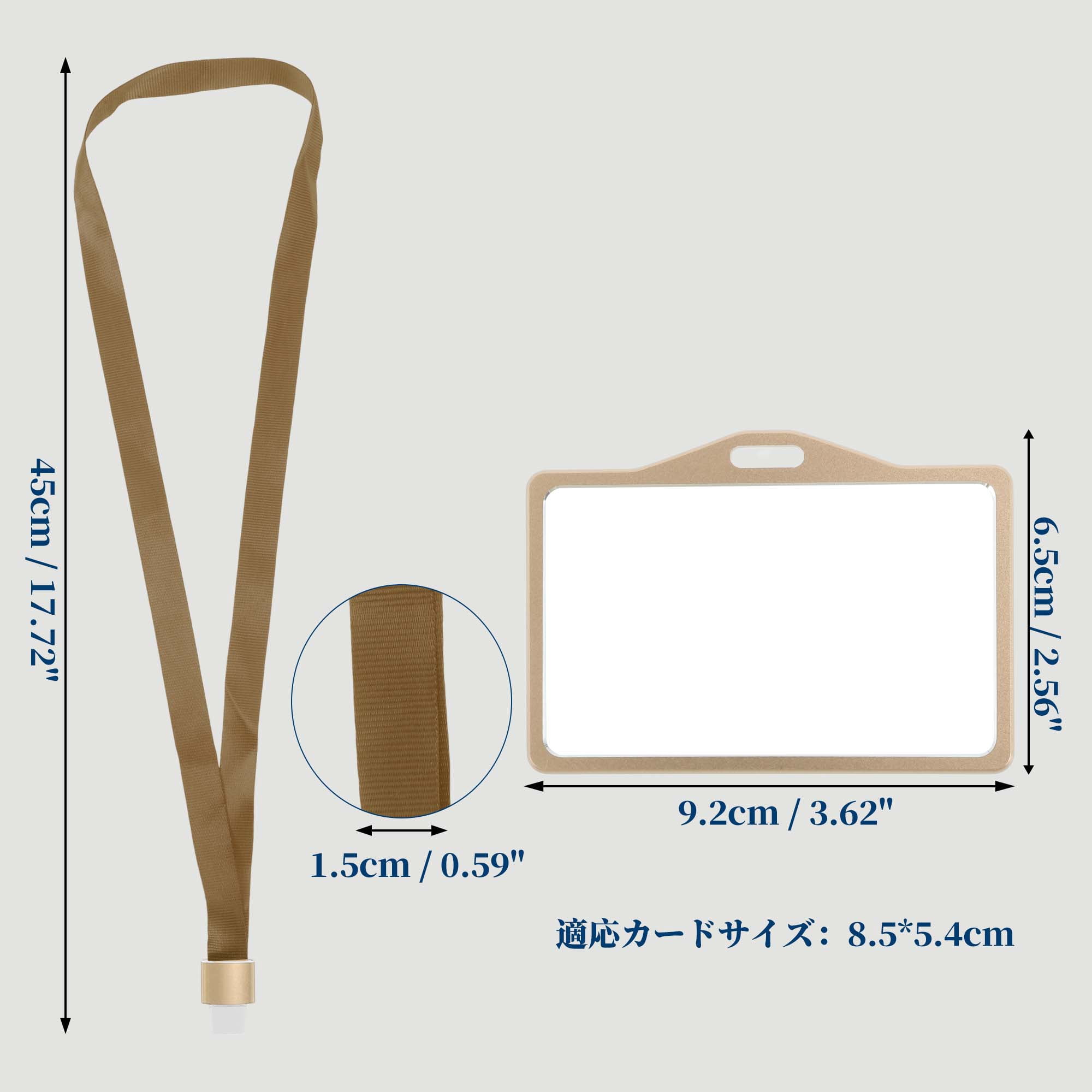 Unique Bargains Lanyards for ID Badges Holder with Strap, Durable Card Holder Gold