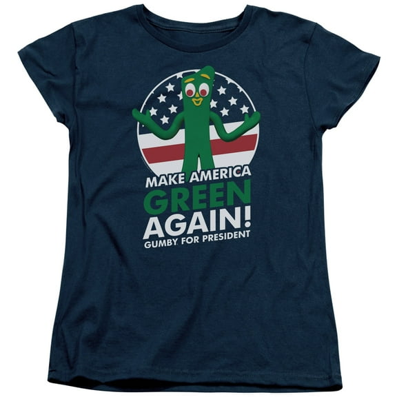 Gumby For President S/S Women's T-Shirt Navy