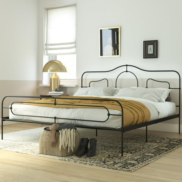 Mr Kate Primrose Metal Bed With Secured Slats Headboard And Footboard King Size Frame Black Com Mr Kate Primrose Metal Bed With, King Size Metal Bed Headboard And Footboard