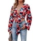 thumbnail image 5 of SAYOO Blusas de Manga Larga para Mujer, Floral/Geometría/Blusa de Cuello en V con Estampado de Leopardo, Tops Simples Elegantes Informales SAYOO casual, 5 of 9