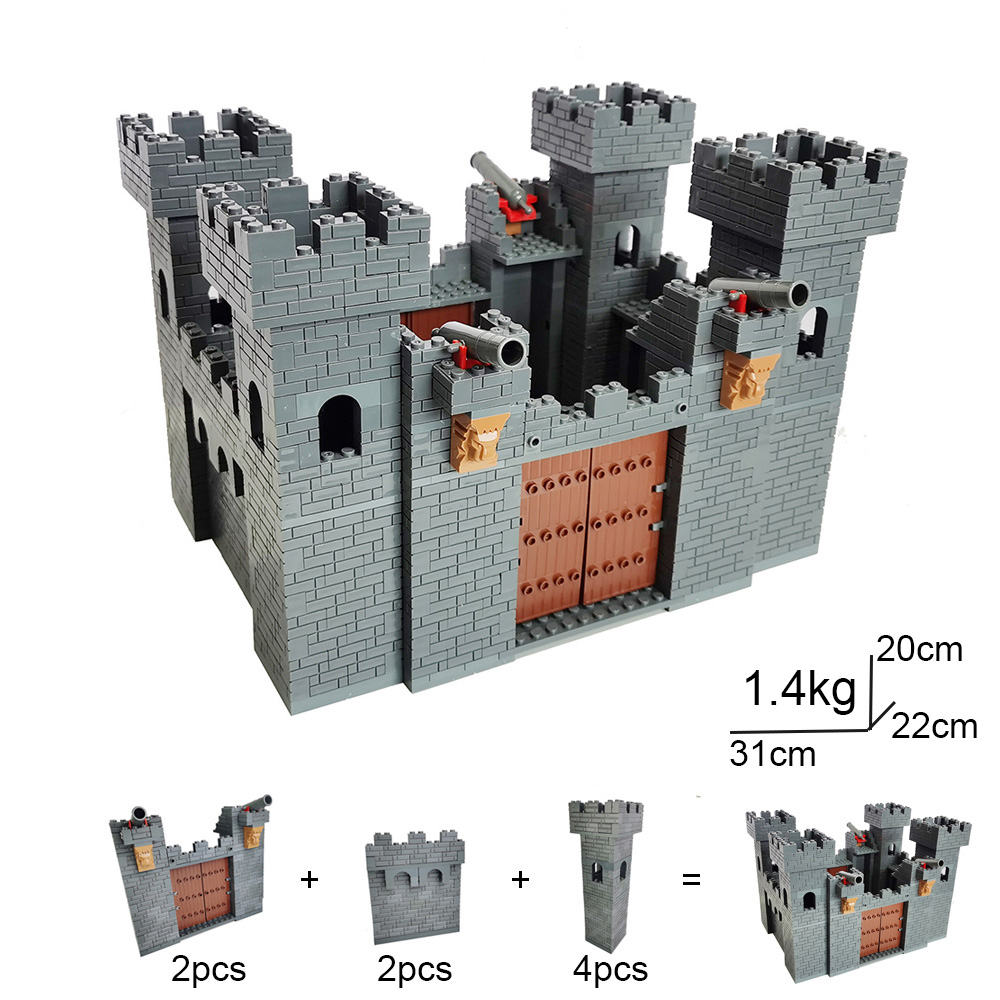 Model　Soldiers　Bricks　Figures　Medieval　Military　Street　View　Knights　Lion　Castle　Building　Toys　Middle　Construction　Kit　Blocks　1448pcs　Age