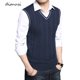 thumbnail image 2 of DIMUSI-Chalecos de invierno para hombre, chalecos cálidos tejidos sin mangas, jerséis informales ajustados con cuello en V, suéter uniforme, chalecos, ropa para hombre, 2 of 5