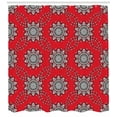 thumbnail image 3 of Ambesonne Mandala Shower Curtain, Sketchy Leaves Swirl Art, 69"Wx75"L, Vermilion White, 3 of 3