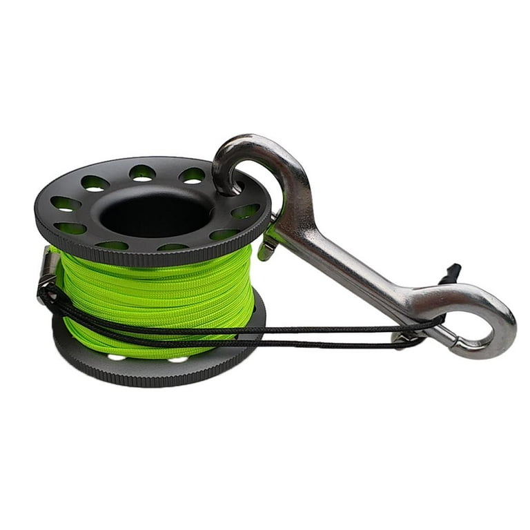 Pack of 2 Finger Reel Scuba Diving Spool 15m/49.21ft Line with Double Ended  Clips for Short Distance Exploration
