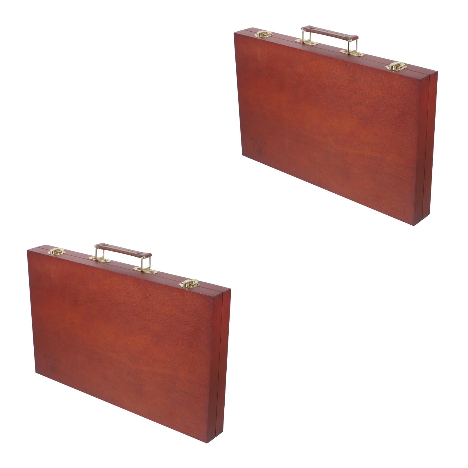 HOMEMAXS 2pcs Portable Painting Box Wooden Unfinished Wood Box with LidWood Table Artist Box for Artist Painting Jewelry Organizer