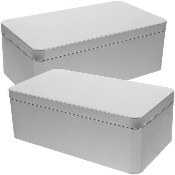 2 latas pequeñas para guardar hojas de té, caja vacía de hojalata para almacenar dulces con tapa