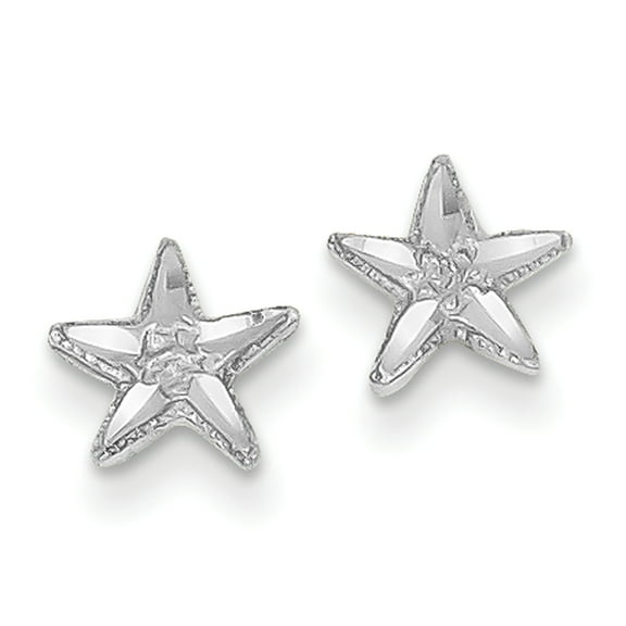 Primal Gold 14 Karat White Gold Diamond-cut Starfish Earrings