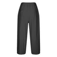 thumbnail image 3 of Timegard Cotton Linen Pants for Women Plus Size Elastic High Waisted Drawstring Lounge Trousers with Pockets, 3 of 5