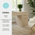 thumbnail image 6 of Martha Stewart Home Office Modular Single-Drawer Desk with 3 Drawer File Cabinet in Light Natural with Brushed Gold Hardware, 6 of 10