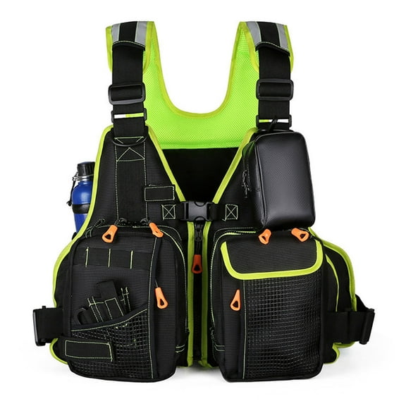Fly Fishing Vest Pack with Multi Pockets Fishing Vest Jacket for Camping Hiking Fishing Outdoor Water Sports Equipment Safety Jacket