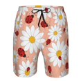 thumbnail image 4 of Naloa Daisy and Ladybug Men's Beach Shorts, Surfing shorts, Swim trunks, Quick Dry Swim Trunks for Surfing Beach Fun - Small, 4 of 9
