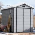 thumbnail image 4 of WUKHG 6x8FT Resin Shed with Floor, Weather-Resistant Plastic Garden Shed for Backyard, Waterproof UV-Proof Outdoor Storage Shed for Tools, Bikes & Equipment, 4 of 9