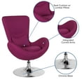 thumbnail image 5 of Flash Furniture Egg Series Magenta Fabric Side Reception Chair, 5 of 12