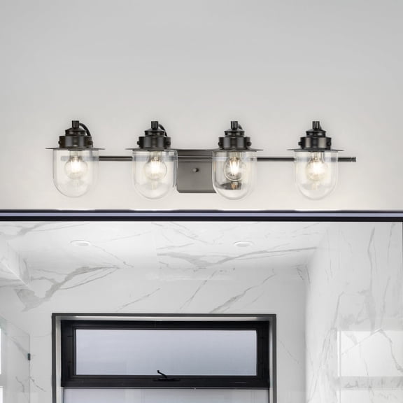 Luxury Nautical Bath Light, Small Size: 8''H x 7.5''W, with Coastal Style Elements, Matte Black Finish, UHP4751 from the Napoleon Collection by Urban Ambiance