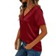 thumbnail image 4 of Camisas de Cuello en V de Manga Corta para Mujeres Blusas de Satén Botón Abajo Tops Casuales de Negocios, 4 of 8