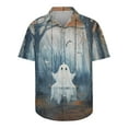 thumbnail image 3 of VBTAPA Hawaiian Shirt for Men Funny Novelty Halloween Button Down Shirts Ghost Printed Holiday Party Blouses Lightweight Aloha Beach Tops 50% Percent off Deals Today Light Blue XXL, 3 of 5