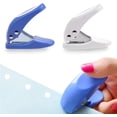thumbnail image 1 of SHAR (2pcs)Mini Paper 1 Hole Puncher, Portable Pocket Puncher, 10 Sheets at One Time, Random Color, 1 of 5