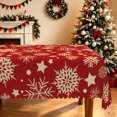 thumbnail image 2 of Duangreer Retro Christmas Rectangle Tablecloth, Golden-white Snowflake Print Table Cover with Waterproof Wrinkle Resistant for Party Decorations, 60 x 84 Inch, 2 of 6