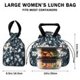 thumbnail image 5 of Pioneer Flower Floral Print Pattern Drawstring Lunch Bag Women - Drawstring Lunch Bag Insulated for Work Office - Stain-Resistant Large Lunchbags for Women with Multi-Pockets, 5 of 6