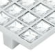 thumbnail image 2 of Tirador de puerta de armario con 16 rejillas de cristal cuadradas para cajones de armarios, armarios, etc., con doble orificio, 2 of 8