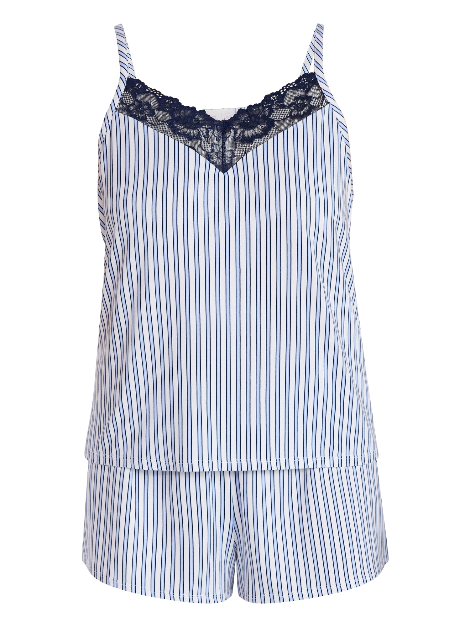 Joyspun Women’s Dreamy Soft Collection Lace Trim Knit Cami and Shorts Set, Sizes XS-3X