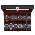thumbnail image 1 of Watch Box SONGMICS de 12 ranuras con tapa de cristal y cojines para relojes, 1 of 3