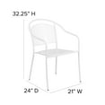 thumbnail image 5 of BizChair Commercial Grade 5 Pack White Indoor-Outdoor Steel Patio Arm Chair with Round Back, 5 of 11