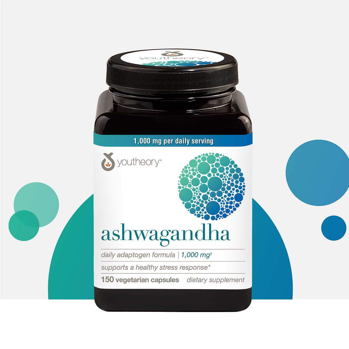 Youtheory Ashwagandha 1000mg (150 Capsules)