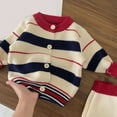 thumbnail image 5 of NAFUU Baby Boys Sweater Sets Long Sleeve Knit Striped Cardigan Coat Top Pants 2 Piece Set Soft Comfortable Clothes Fall Outfits Soft Fall Clothes 6-9 Months, 5 of 9