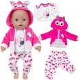 thumbnail image 3 of AmaMary Cotton Owl Outfit for 16-18 inch Dolls – 3-Piece Jacket Long Sleeve Pants Set for Girls Nature Theme Dress-Up Birthday Holiday Pretend Play, 3 of 5
