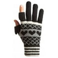 thumbnail image 1 of Hearts & Stripes Wool Knit Texting Gloves - Black, 1 of 1