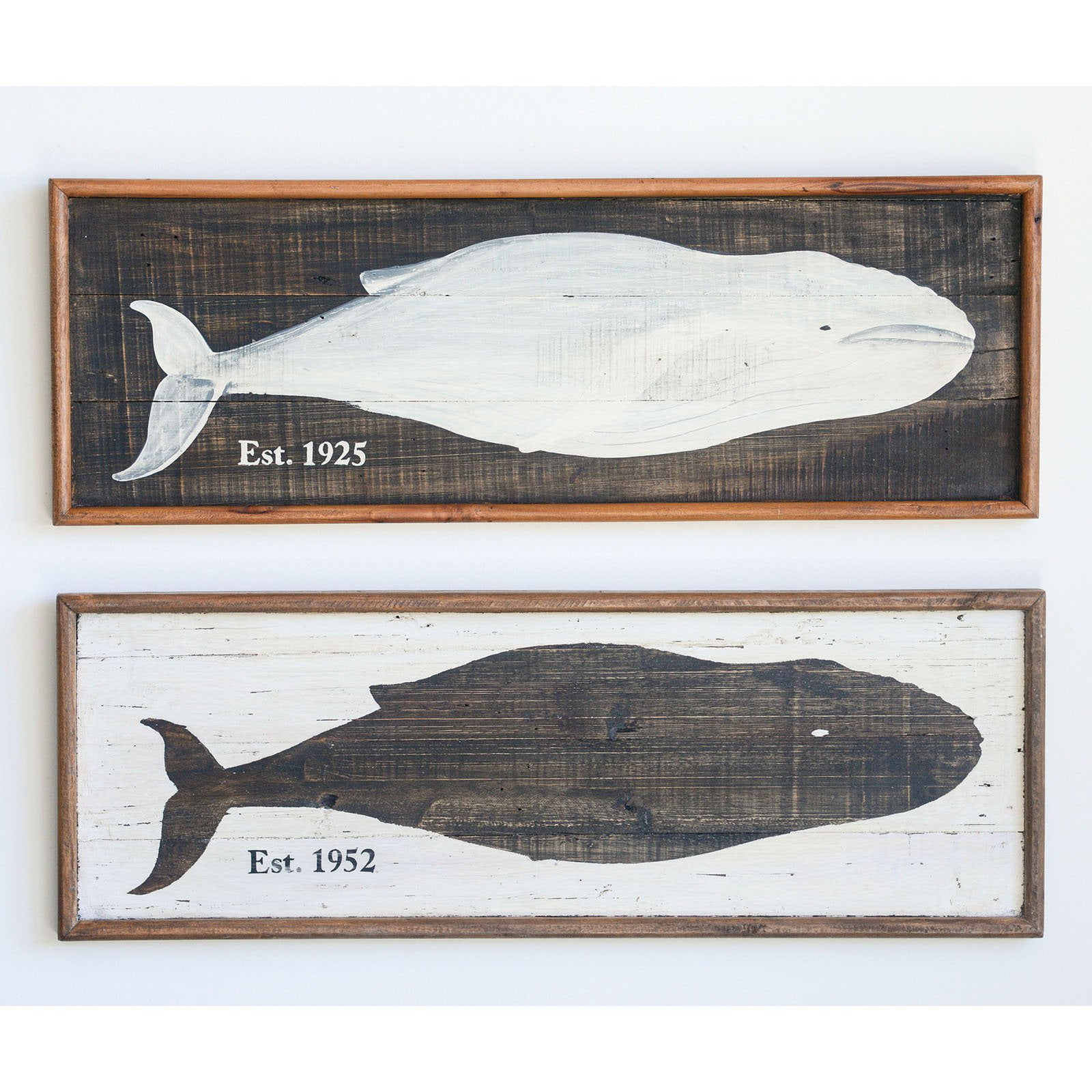 3r Studios Mango Wood Whale Wall Decor Set Of 2