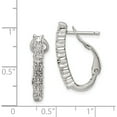 thumbnail image 4 of Sterling Silver Cz Omega Back Earrings (24 X 4) Made In China qe1067, 4 of 5