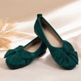 thumbnail image 5 of Viluyesy Womens Ballet Flats Round Toe Faux Suede Bow Slip On Cushioned Breathable Everyday Dressy Flat Shoes Green Size US7.5, 5 of 10